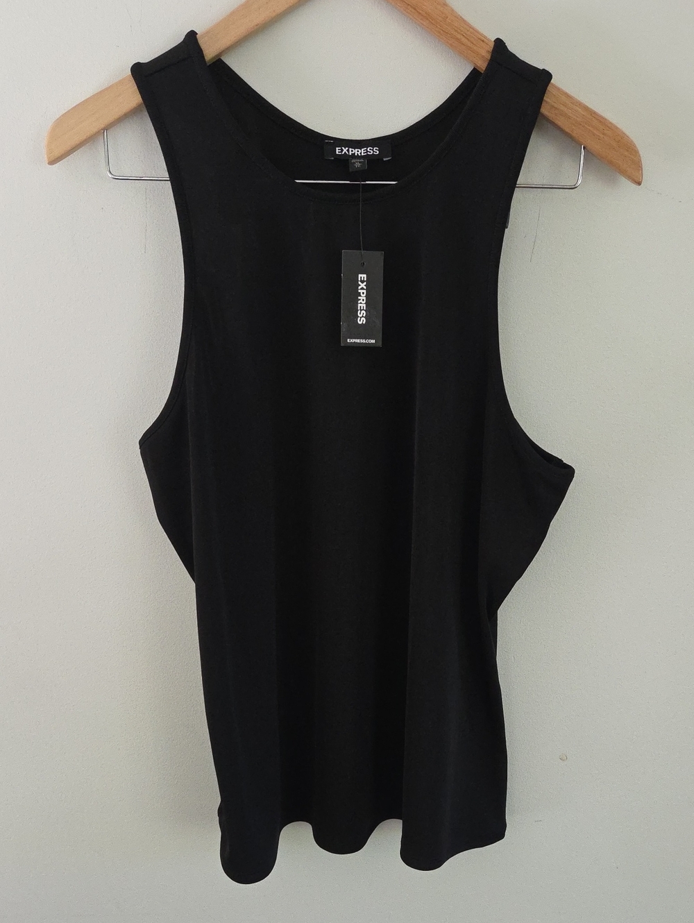 NWT Express Black Women's Ribbed Racerback Tank - Sleeveless Scoop Neck